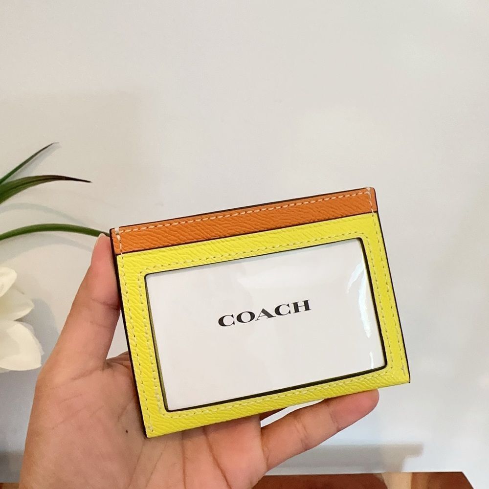 NWT Coach Slim Id Card Case In Colorblock - Picture 2 of 4